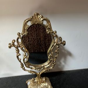 Vintage Brass Victorian Ornate Table Mirror